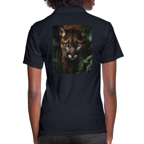 Cougar Jungle Predator Design - Women's Pique Polo Shirt