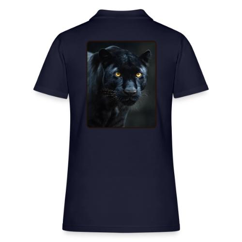Black Panther Glowing Eyes Design - Women's Pique Polo Shirt