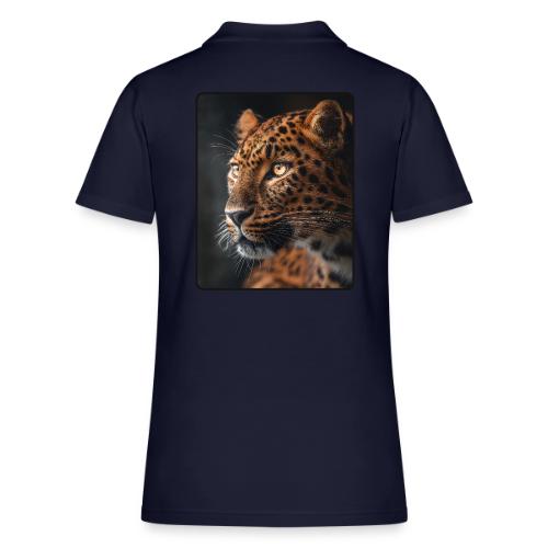 Amur Leopard Face Wildlife Design - Women's Pique Polo Shirt