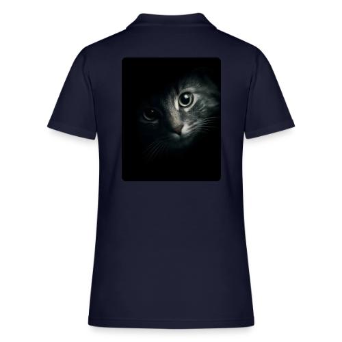 Cat Face in Shadow Close-Up Design - Women's Pique Polo Shirt