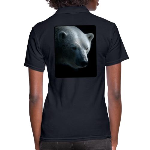 Polar Bear Close-Up Wildlife Design - Women's Pique Polo Shirt