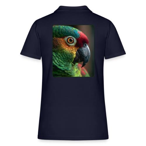 Colorful Parrot Close-Up Design - Women's Pique Polo Shirt