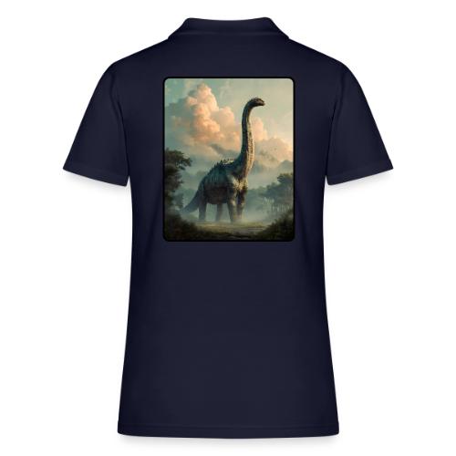 Brachiosaurus Prehistoric Scene Design - Women's Pique Polo Shirt