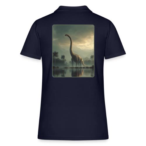 Brachiosaurus Misty Lake Design - Women's Pique Polo Shirt