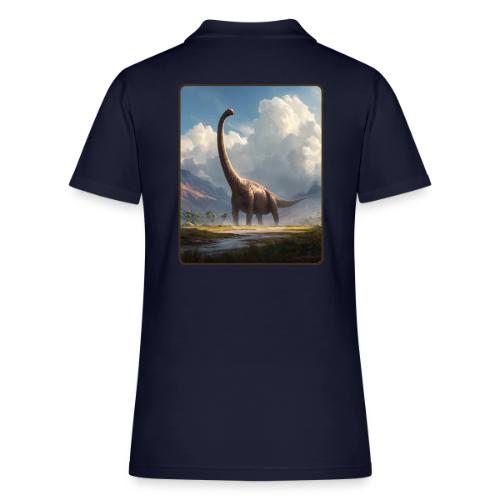 Brachiosaurus Valley Landscape Design - Women's Pique Polo Shirt