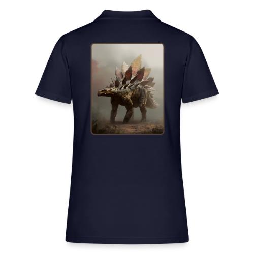 Stegosaurus Misty Forest Design - Women's Pique Polo Shirt