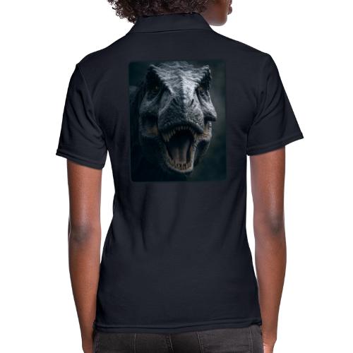 T Rex Cinematic Close-Up Design - Women's Pique Polo Shirt
