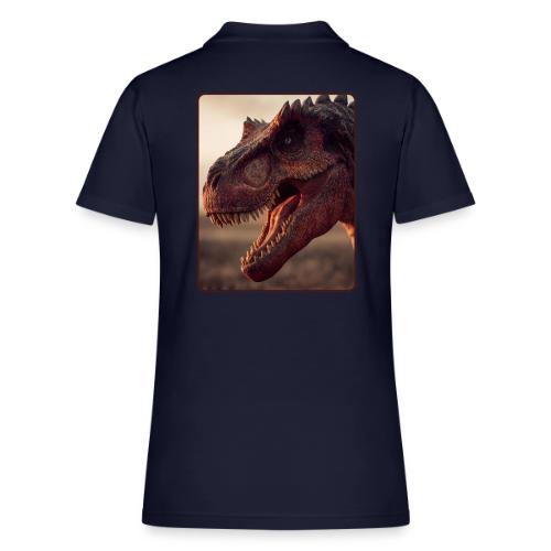 T Rex Roaring Close-Up Design - Women's Pique Polo Shirt
