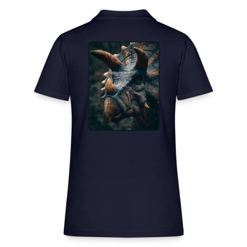 Triceratops Detailed Portrait Design - Women's Pique Polo Shirt