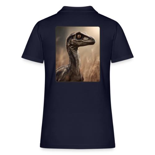 Velociraptor Feathered Portrait Design - Women's Pique Polo Shirt