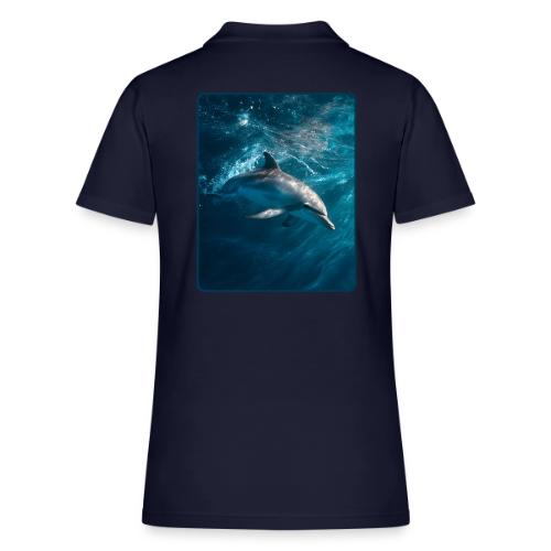 Dolphin Sunlit Ocean Serenity Design - Women's Pique Polo Shirt