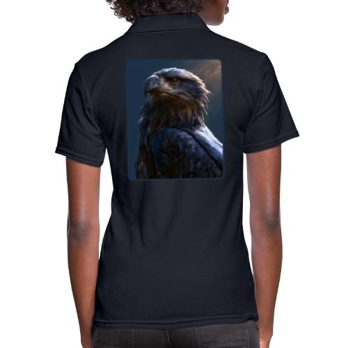 Majestic Eagle Cinematic Portrait Design - Women's Pique Polo Shirt