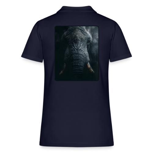Shadow Elephant Intense Eyes Design - Women's Pique Polo Shirt