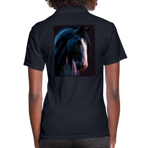 Noble Horse Cinematic Portrait Design - Women's Pique Polo Shirt