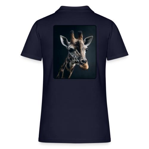 Majestic Giraffe Artistic Portrait Design - Women's Pique Polo Shirt