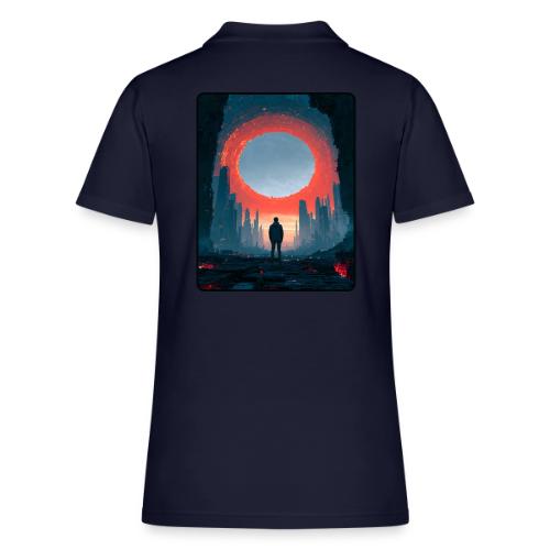 Cosmic Portal Future City Design - Women's Pique Polo Shirt