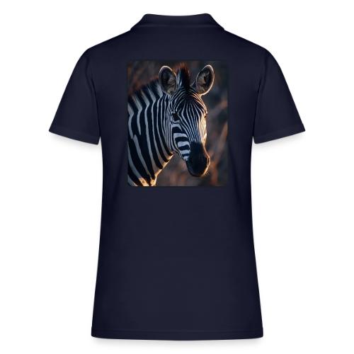 Majestic Zebra Sunset Portrait Design - Women's Pique Polo Shirt