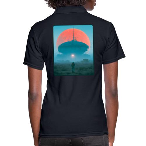 Astronaut Alien Outpost Design - Women's Pique Polo Shirt