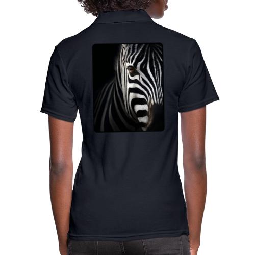 Zebra High Contrast Portrait Design - Women's Pique Polo Shirt
