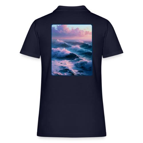 Dreamy Pastel Ocean Sunset Art - Women's Pique Polo Shirt