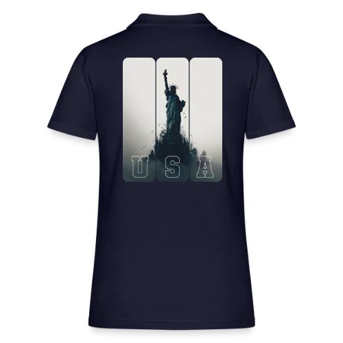 USA: Liberty Rising Over Manhattan - Women's Pique Polo Shirt
