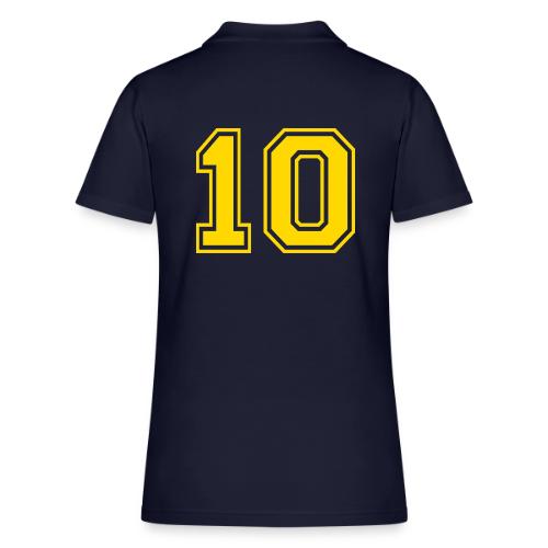 Number 10 in a classic athletic collegiate font - Women's Pique Polo Shirt
