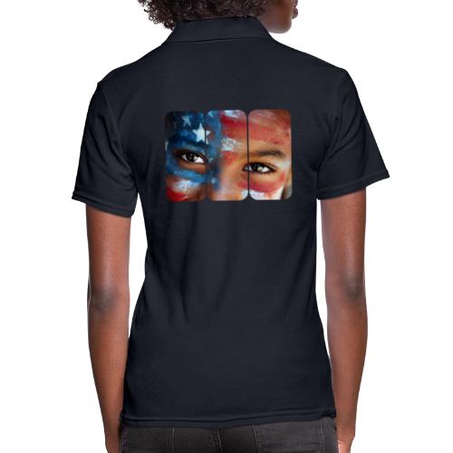 USA: Eyes of the Flag - Women's Pique Polo Shirt