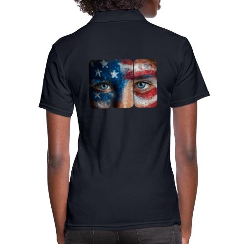 USA: Stars in Her Eyes - Women's Pique Polo Shirt