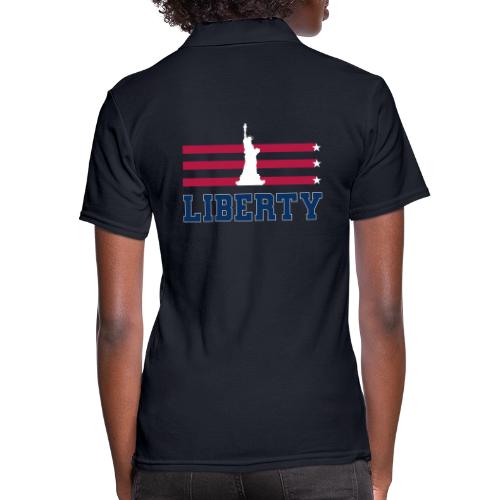USA: Stars of Liberty - Women's Pique Polo Shirt