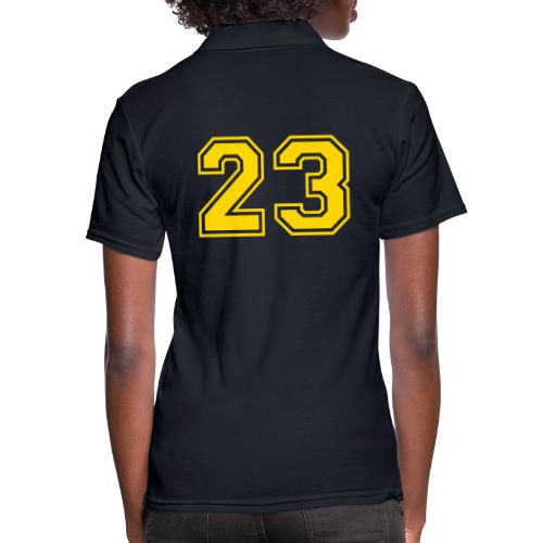 Number 23 in a classic athletic collegiate font - Women's Pique Polo Shirt