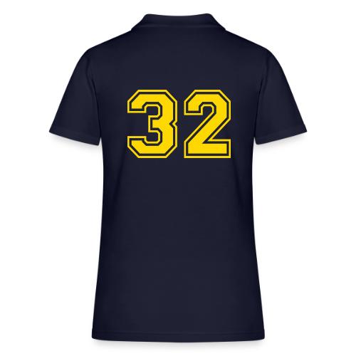 Number 32 in a classic athletic collegiate font - Women's Pique Polo Shirt