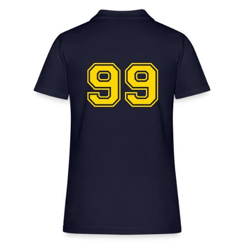 Number 99 in a classic athletic collegiate font - Women's Pique Polo Shirt