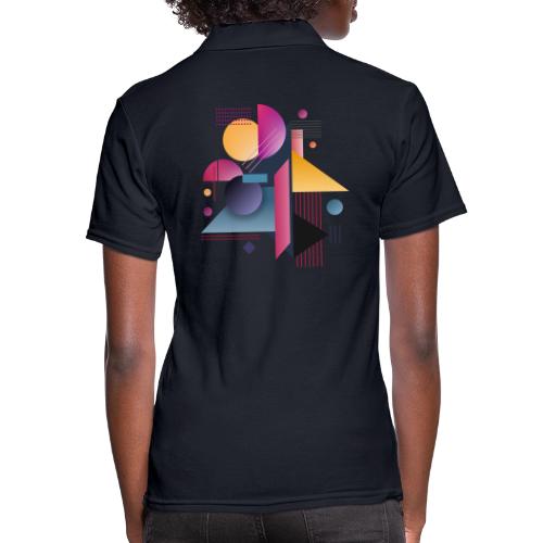 Color Pulse Geometry - Women's Pique Polo Shirt