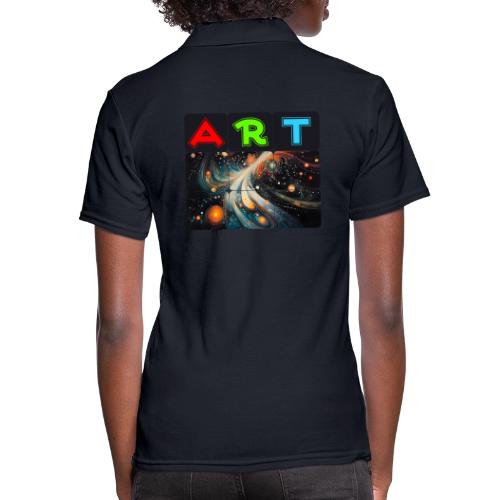 Swirls of Colorful Art - Women's Pique Polo Shirt