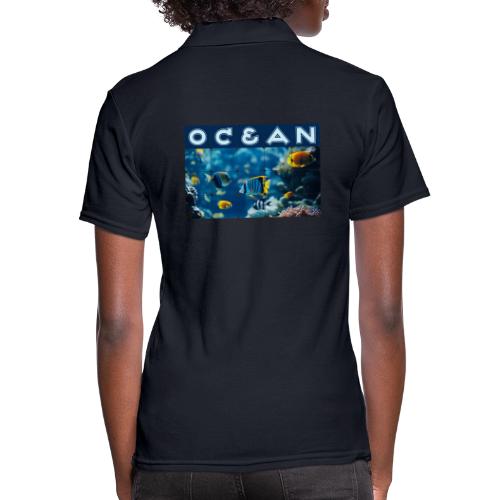 Ocean: Underwater Radiance - Women's Pique Polo Shirt