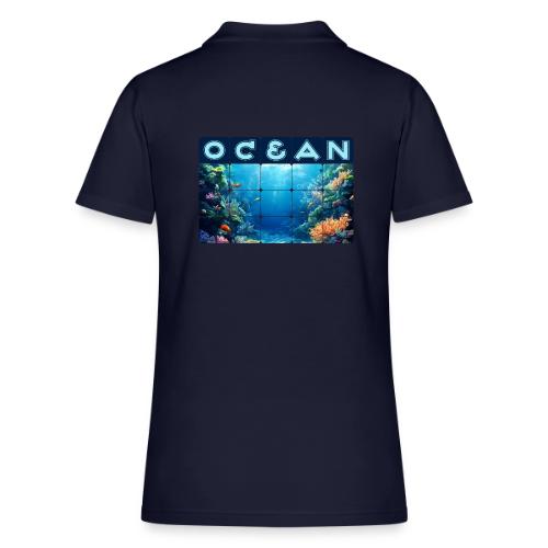 Ocean: Tropical Drift - Women's Pique Polo Shirt