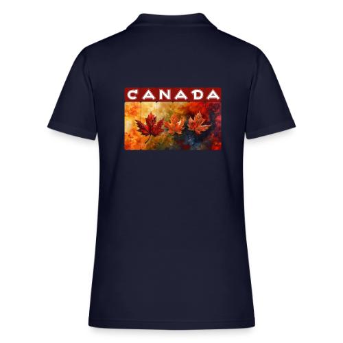 Painted Canada Leaves - Women's Pique Polo Shirt
