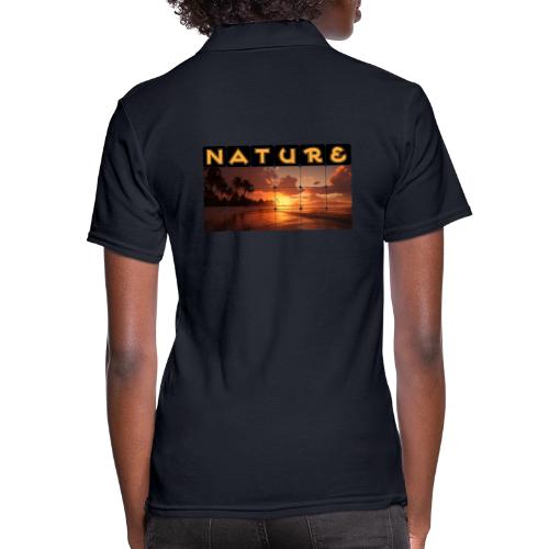 Nature: Sunset Serenity - Women's Pique Polo Shirt