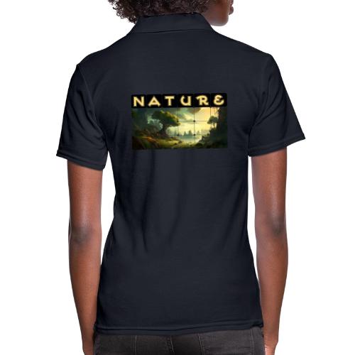 Whispers of Green Peaks - Women's Pique Polo Shirt