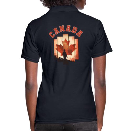 Proud Canadian Shadow - Women's Pique Polo Shirt
