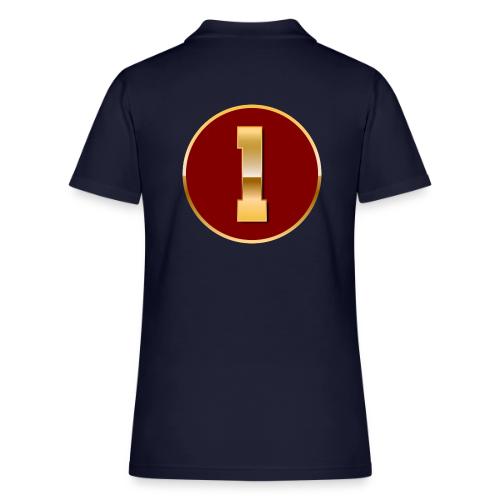 Number 1 in Gold Varsity Font - Women's Pique Polo Shirt