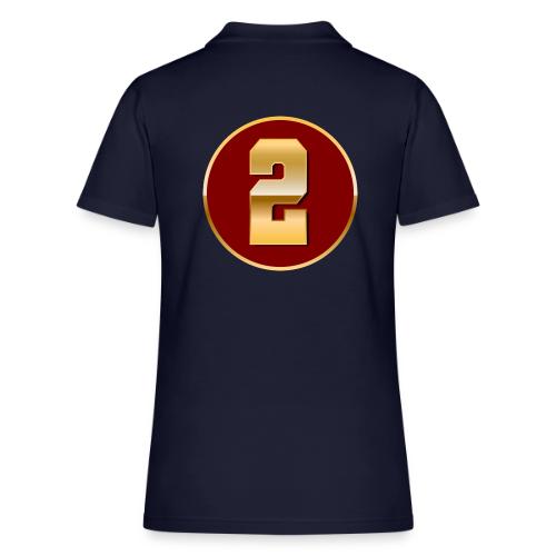 Number 2 in Gold Varsity Font - Women's Pique Polo Shirt