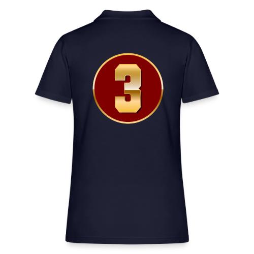 Number 3 in Gold Varsity Font - Women's Pique Polo Shirt