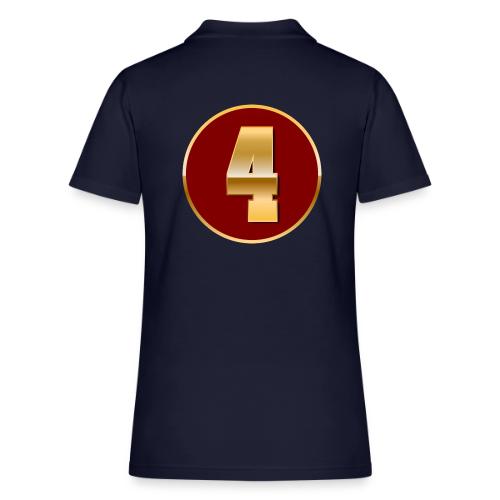Number 4 in Gold Varsity Font - Women's Pique Polo Shirt