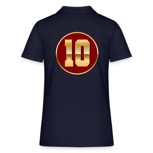 Number 10 in Gold Varsity Font - Women's Pique Polo Shirt