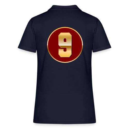 Number 9 in Gold Varsity Font - Women's Pique Polo Shirt