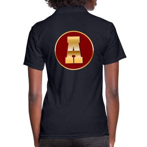 Letter A – Capital Varsity Alphabet Monogram - Women's Pique Polo Shirt