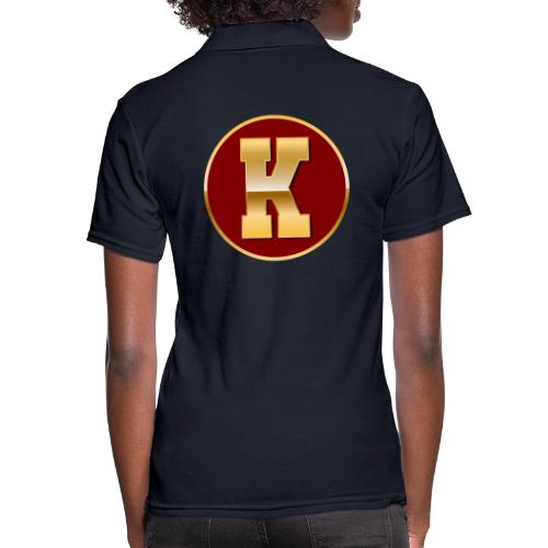 Letter K – Capital Varsity Alphabet Monogram - Women's Pique Polo Shirt