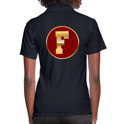 Letter F – Capital Varsity Alphabet Monogram - Women's Pique Polo Shirt