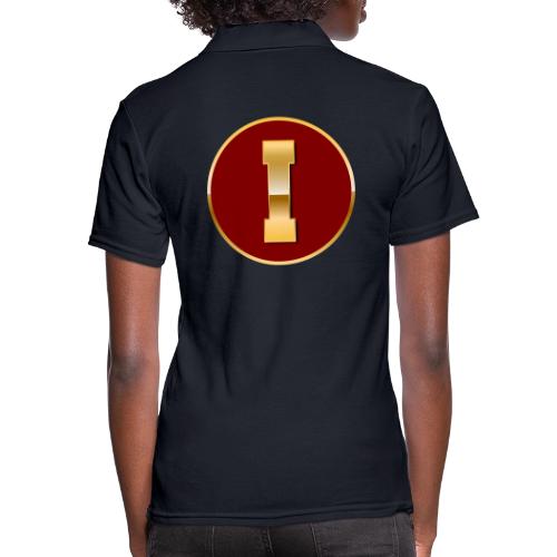 Letter I – Capital Varsity Alphabet Monogram - Women's Pique Polo Shirt